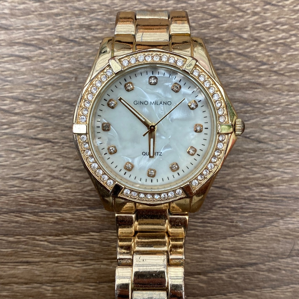Milano Gold Women's Watch With Crystal And Quartz Accents